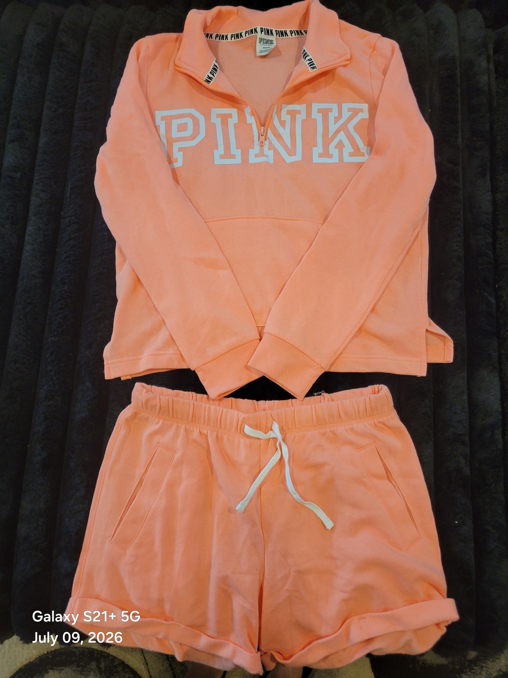 PINK Coral Pullover & Shorts Set